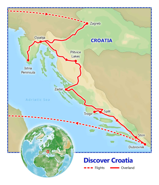 Discover Croatia map