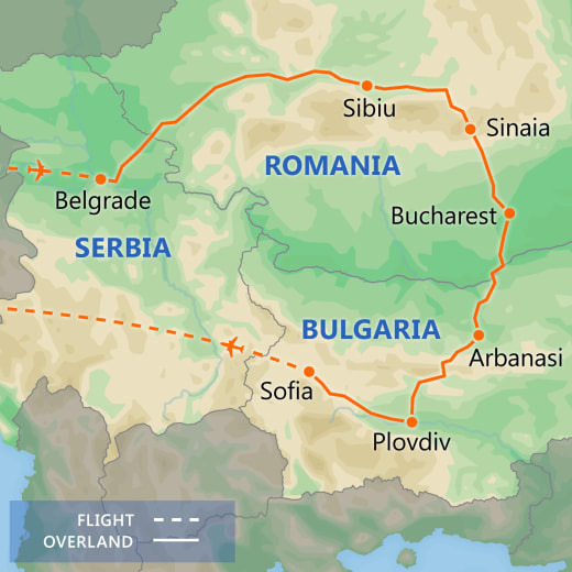Discover Serbia, Romania & Bulgaria map