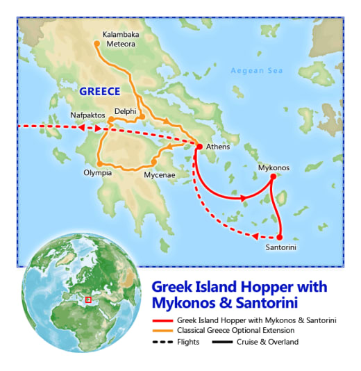Greek Island Hopper map