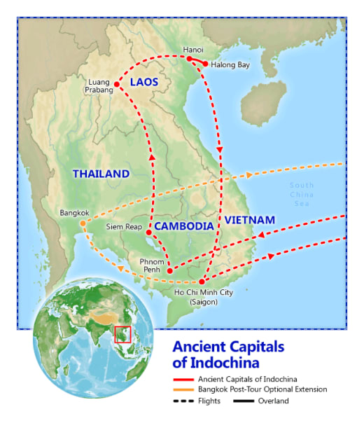 Ancient Capitals of Indochina map