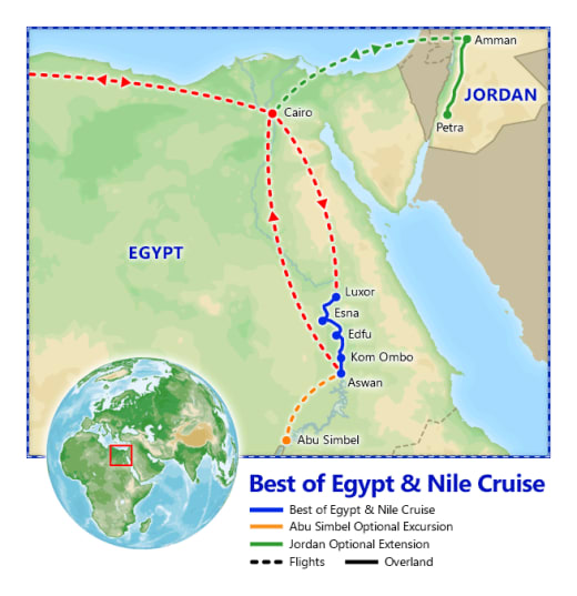 Best of Egypt & Nile Cruise map