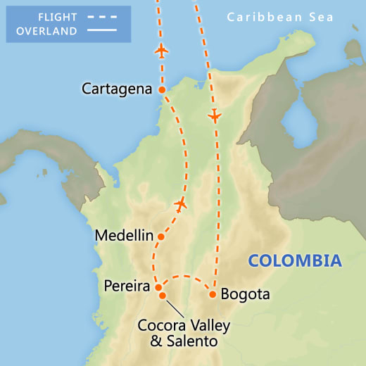 Colorful Colombia map