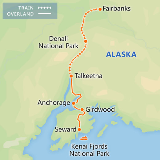 Highlights of Alaska map