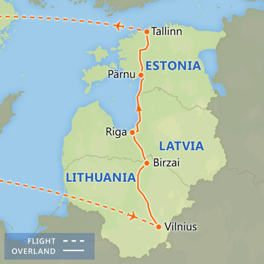 Highlights of the Baltics map
