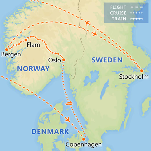 Highlights of Scandinavia map