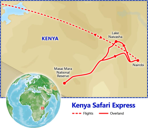 Kenya Safari Express map