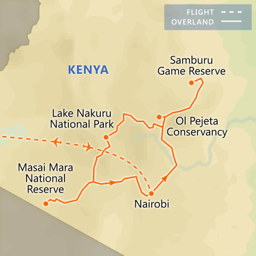 Kenya Wildlife Safari map