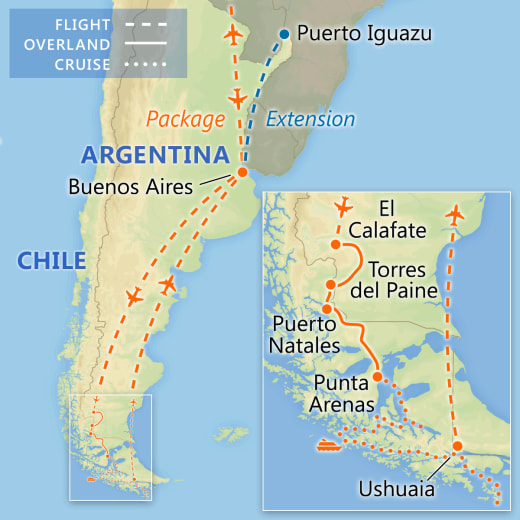 Patagonian Explorer by Land & Sea map