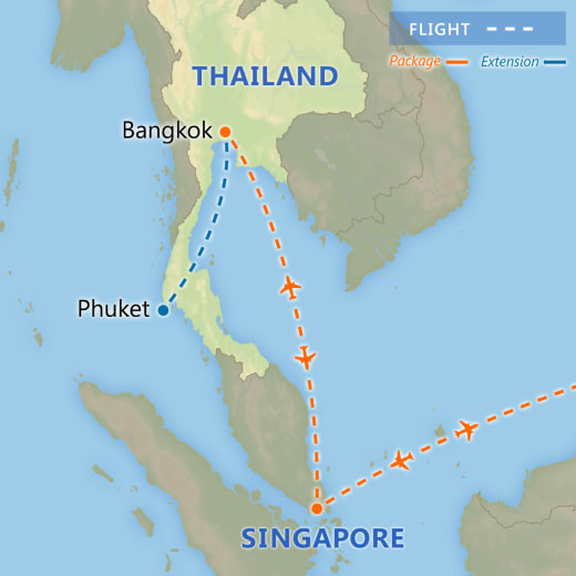 Singapore & Bangkok Adventure map
