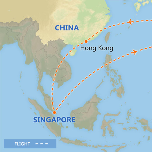 Singapore & Hong Kong Adventure map