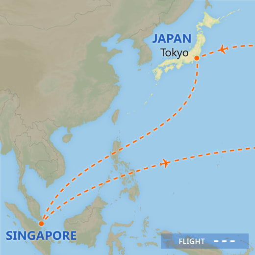 Singapore & Tokyo Adventure map