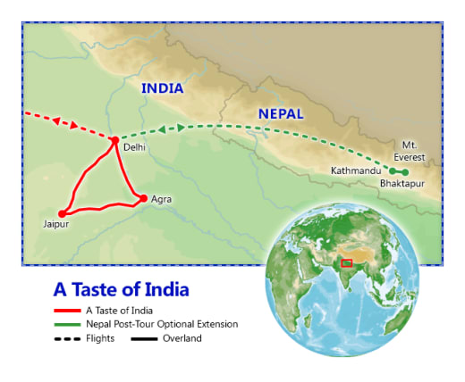 A Taste of India map