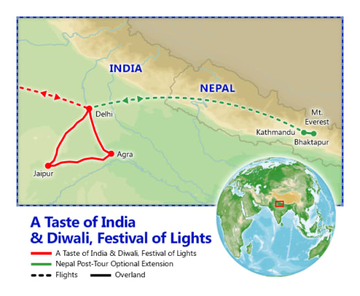A Taste of India & Diwali, Festival of Lights map