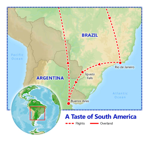 A Taste of South America map