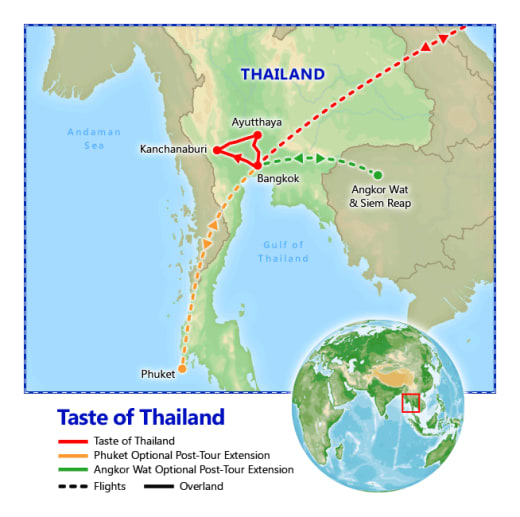 A Taste of Thailand map