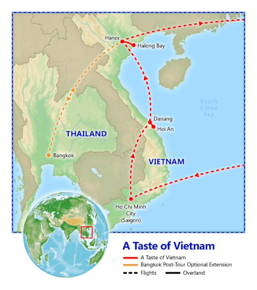 A Taste of Vietnam map