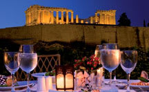 Dining with view of the Acropolis