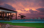 Sunset view from pool deck