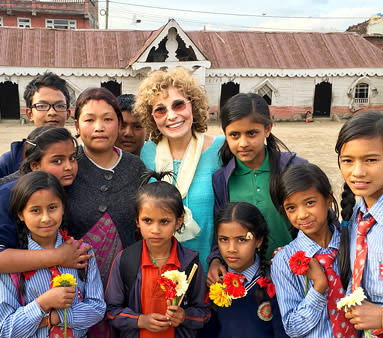 Peggy at the Bamboo School in Kathmandu