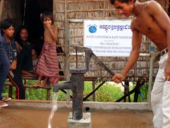 Friendly Planet well in Cambodian village