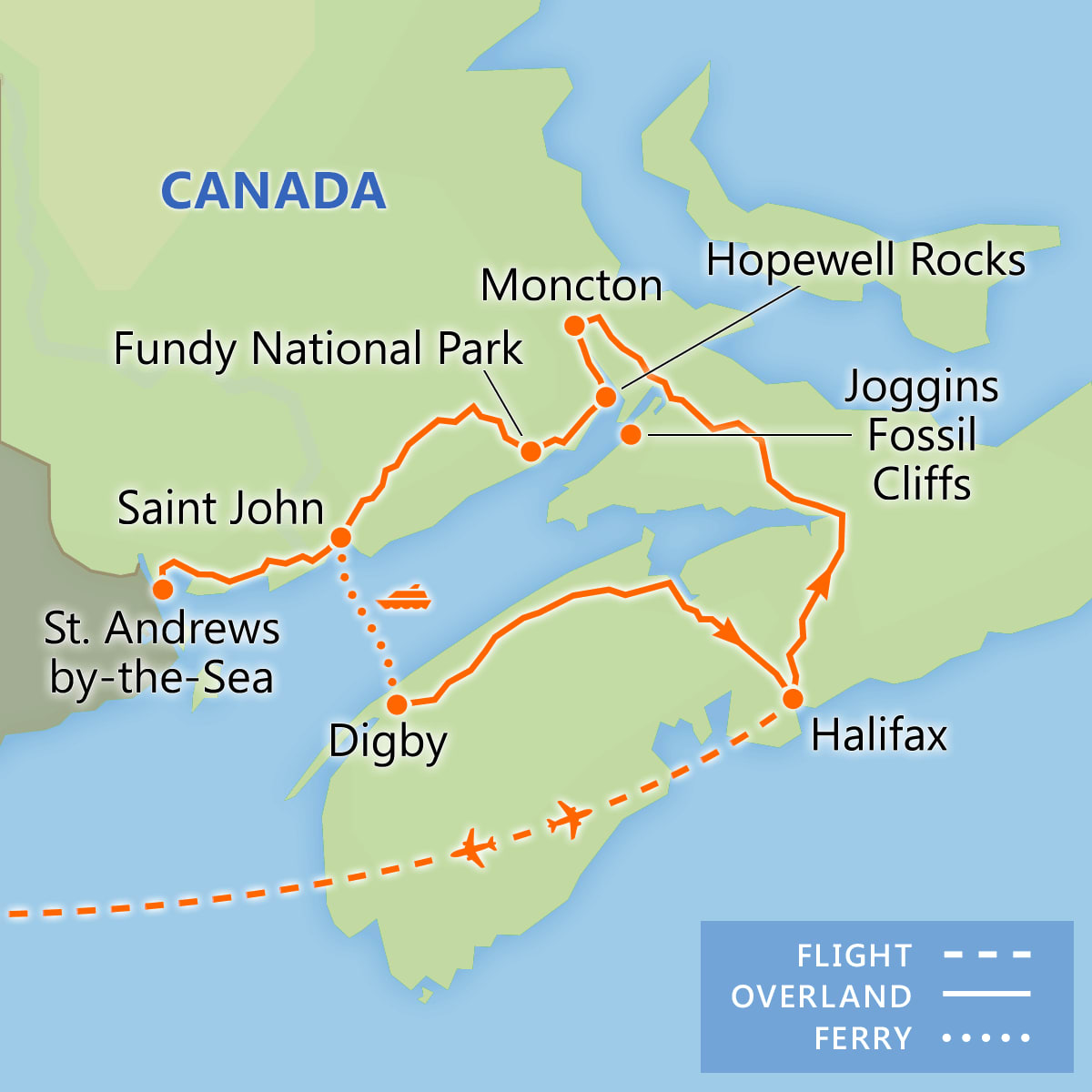 Halifax, Nova Scotia and Bay of Fundy •