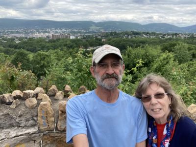 Jim and Amy on a hike