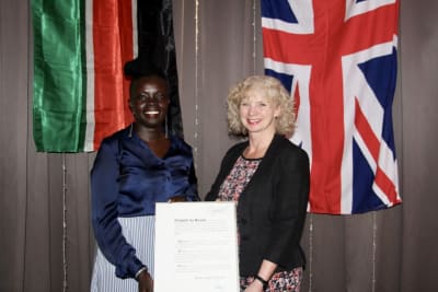 Akuja-With-British-Ambassador-To-South-Sudan-Alison-Blackburne