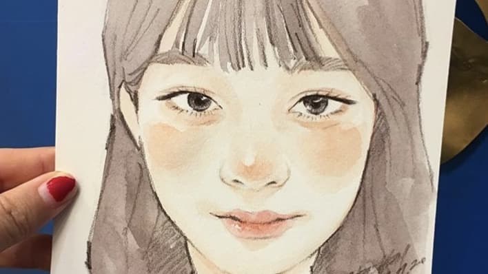 수채화로 그리는 분위기갑 초상화!