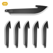 Extra Blad 3.0" DROP-POINT BLADE PACK , BLACK,6 BLADES