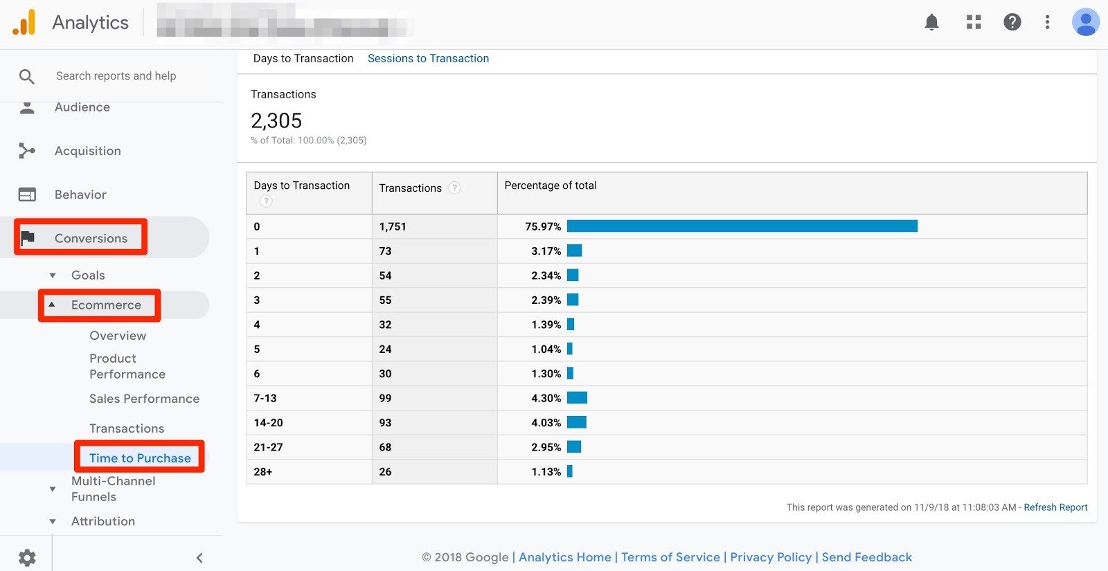 Google Analytics Satın Alma İşlemi Geçen Zaman Verileri