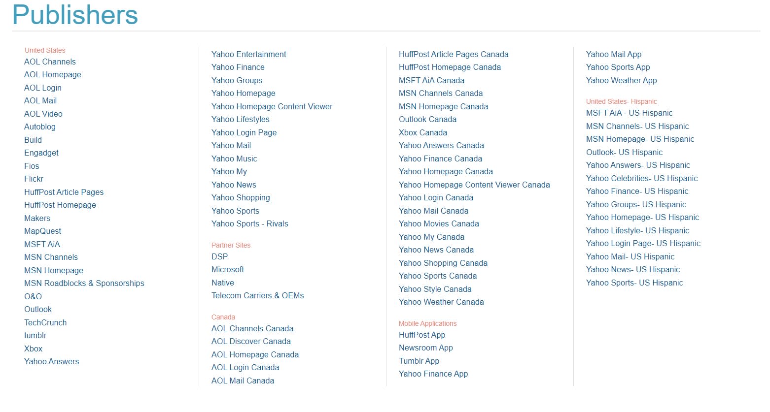 Verizon Media Reklam Yayıncıları 2019 Verizon Media Reklam Yayıncı Listesi Aralık 21, 2019