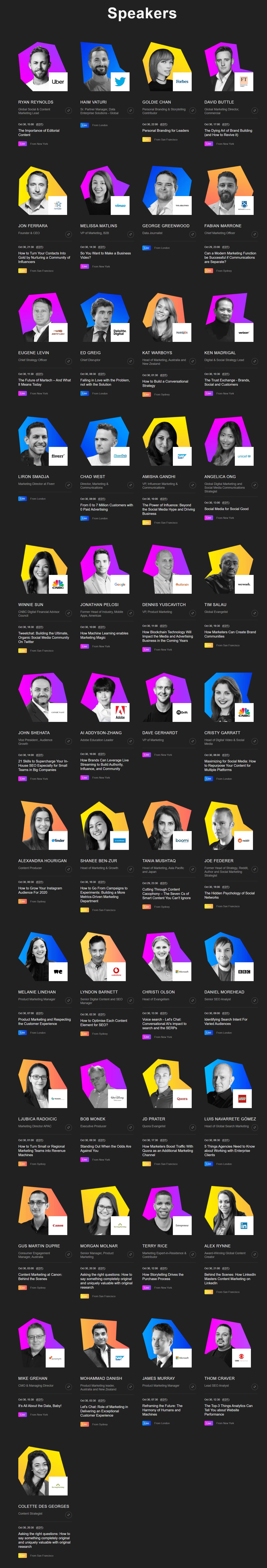 Global Marketing Day 2019 Konuşmacıları Global Marketing Day 2019 Konuşmacıları