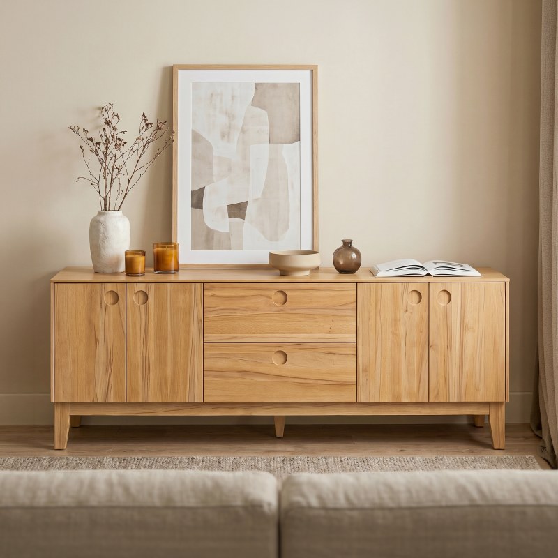 Sideboard der Serie S500 mit konischem Untergestell, Frontansicht