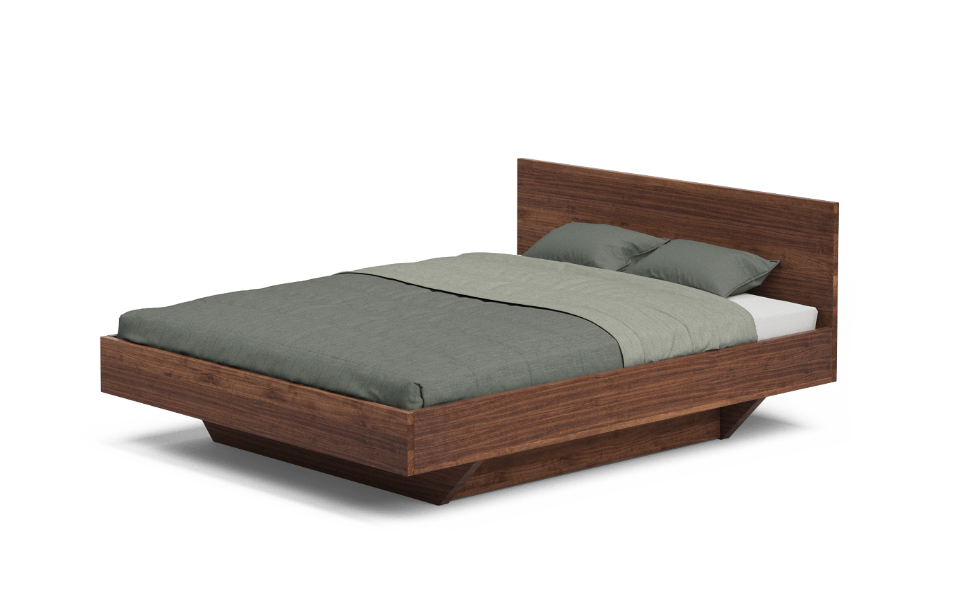 Bett aus Nussbaum - massiv & maßgefertigt | Frohraum
