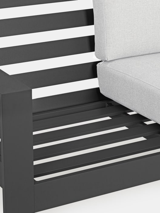 Conjunto de jardín Bizzotto BALTIC de aluminio antracita/gris claro