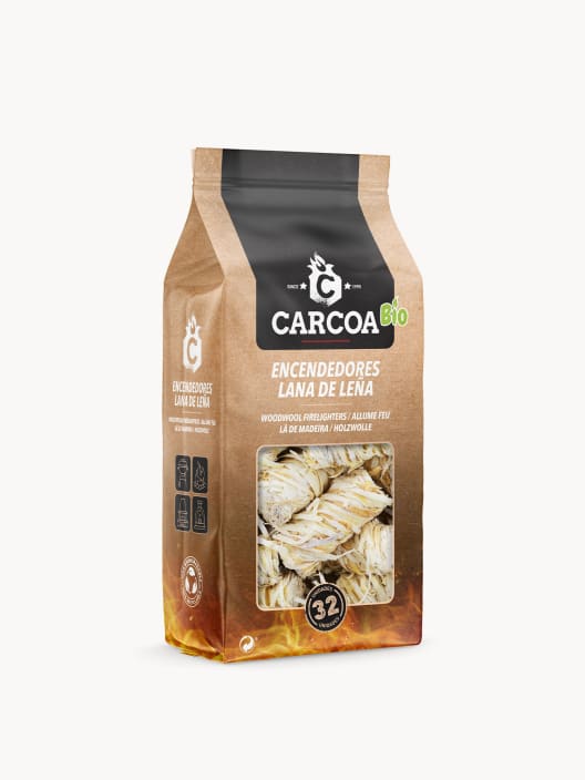 Pastillas de encendido para barbacoa ecológicas Lana de leña Carcoa Bio