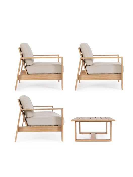 Conjunto de jardín Bizzotto BALTIC de aluminio natural/beige