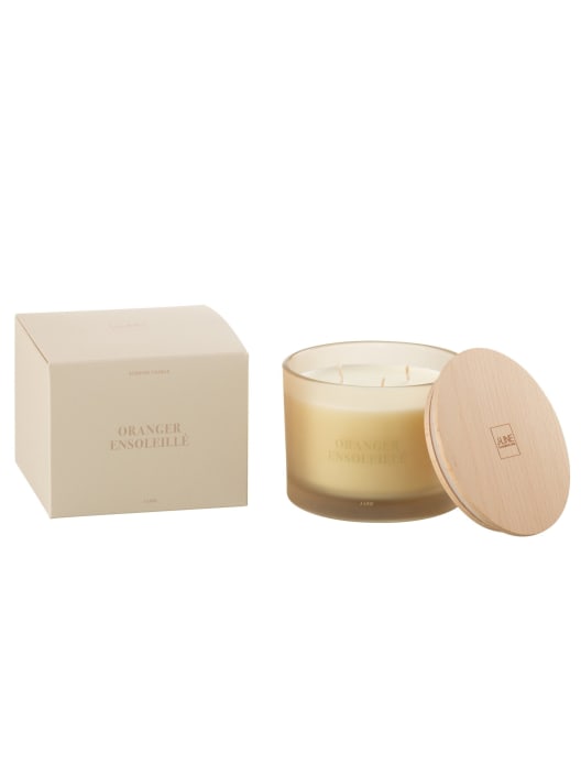 Vela perfumada beige naranja Ø11,5 cm