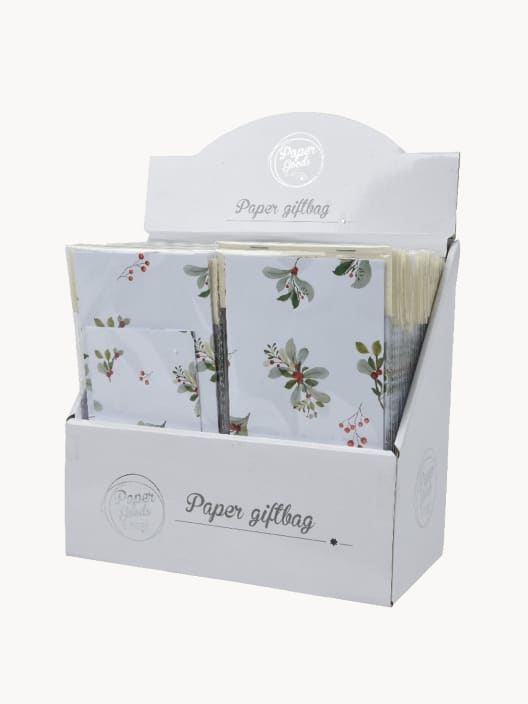 Bolsas de Regalo de Papel con Diseño de Motivos Navideños de Acebo (Sin asas)