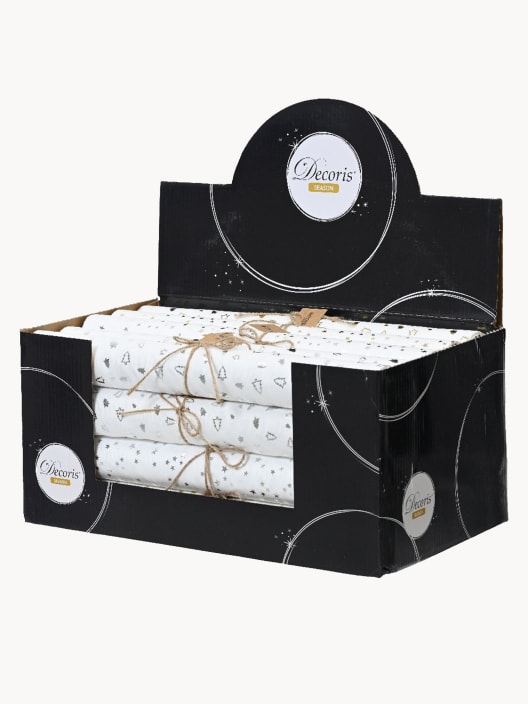 Mantel Individual con Diseño Festivo y Navideño blanco y dorado