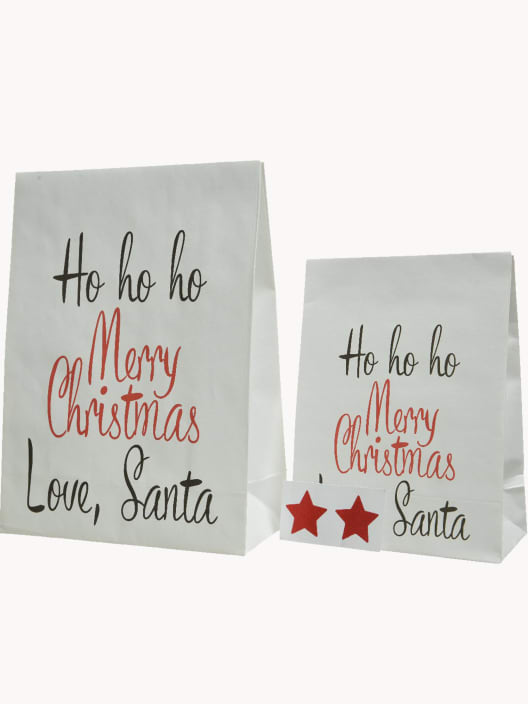 Bolsa de Regalo 'Ho Ho Ho, Merry Christmas' blanca (Sin asas)