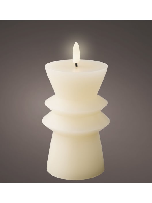 Vela LED crema con efecto llama