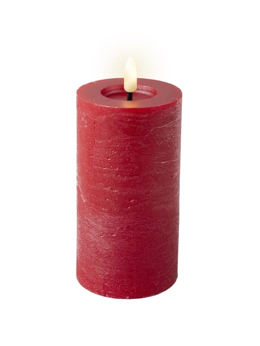 Vela LED roja con luz cálida Ø7×15cm