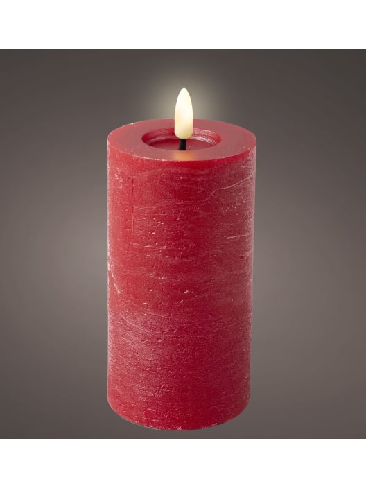 Vela LED roja con luz cálida Ø7×15cm