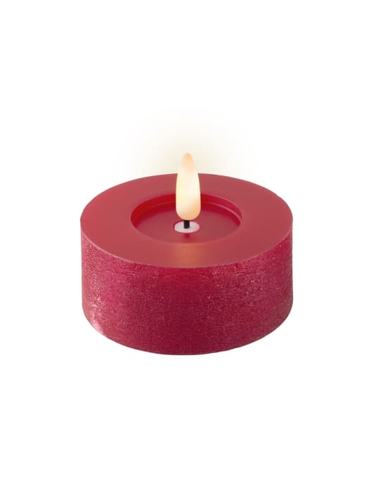 Vela LED roja con luz cálida Ø7×6cm