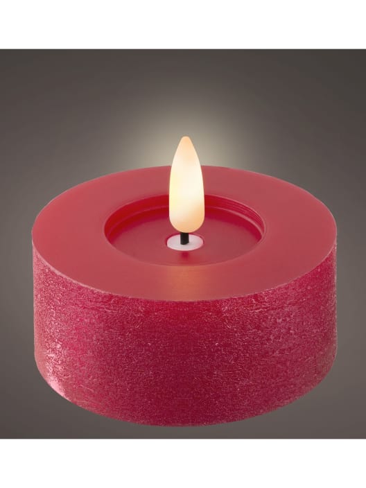 Vela LED roja con luz cálida Ø7×6cm