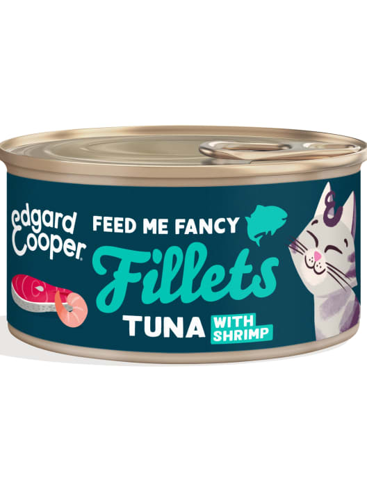 Alimento húmedo para gatos - Filetes de gambas y atún Edgard&Cooper