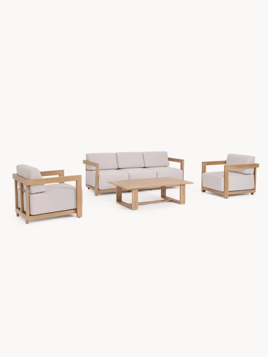Conjunto de jardín Bizzotto THESEUS 4 piezas madera natural/beige