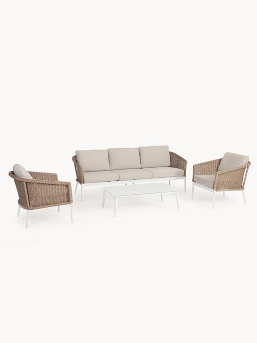 Conjunto de jardín Bizzotto OCEANA 4 piezas natural/beige/blanco