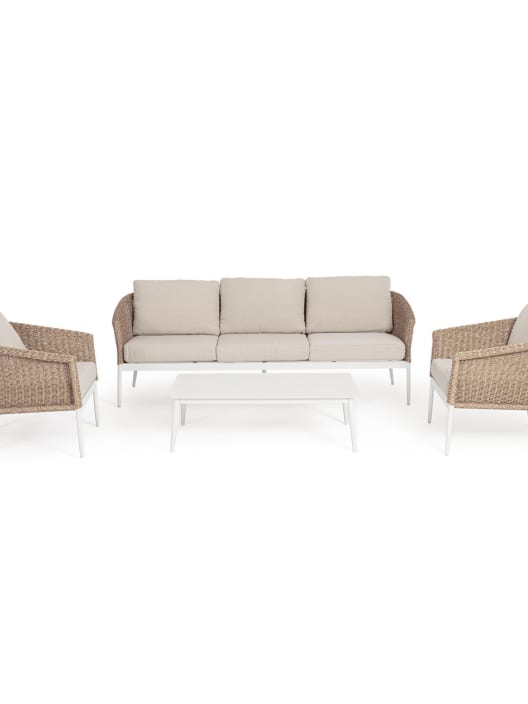 Conjunto de jardín Bizzotto OCEANA 4 piezas natural/beige/blanco